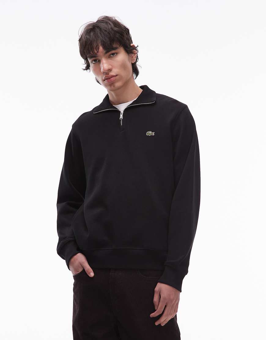 Lacoste - Sweatshirt in Schwarz mit kurzem Reißverschluss von Lacoste