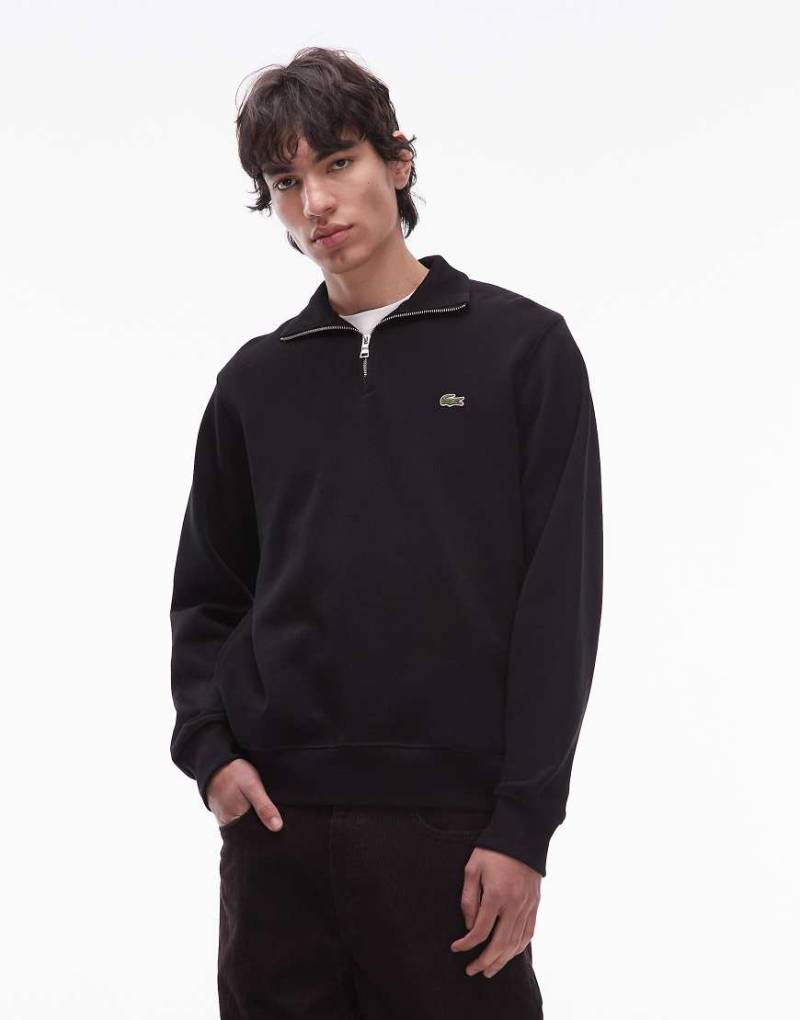 Lacoste - Sweatshirt in Schwarz mit kurzem Reißverschluss von Lacoste