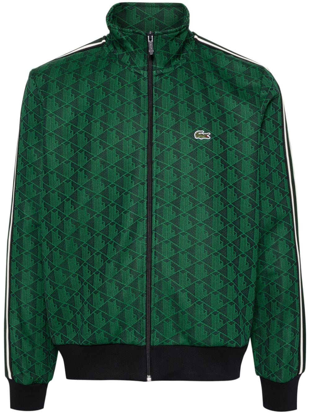 Lacoste Sweatshirtjacke aus Monogramm-Jacquard - Grün von Lacoste