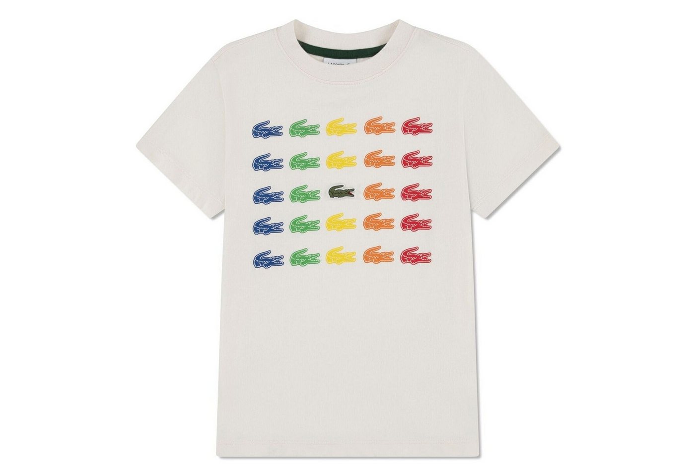 Lacoste T-Shirt LACOSTE Kids T-Shirt „Multi Croc Grid“ – Cream von Lacoste