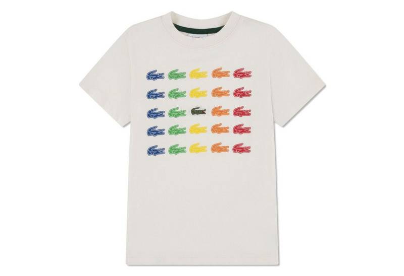 Lacoste T-Shirt LACOSTE Kids T-Shirt „Multi Croc Grid“ – Cream von Lacoste