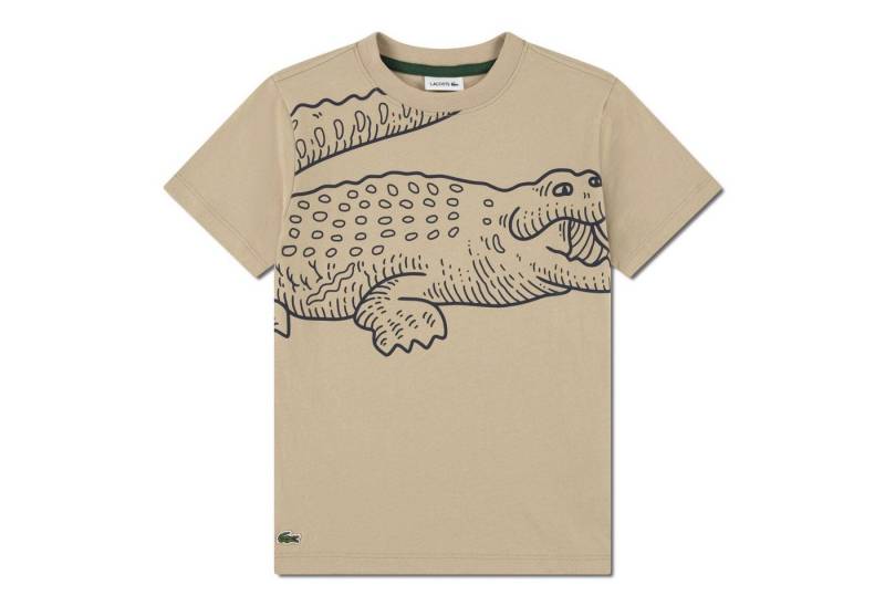 Lacoste T-Shirt Lacoste Kids T-Shirt mit Krokodilprint – Jersey – Beige – Teen Boys von Lacoste