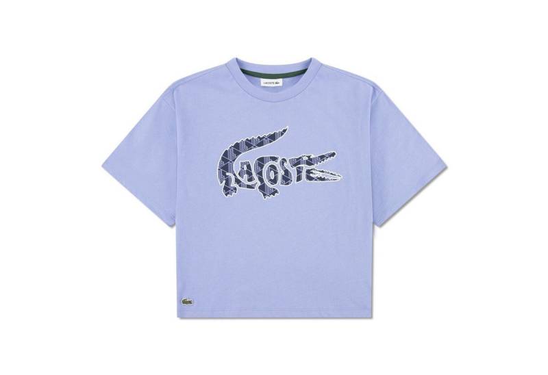 Lacoste T-Shirt Lacoste Mädchen-T-Shirt mit großem Monogramm-Krokodil – Lila von Lacoste