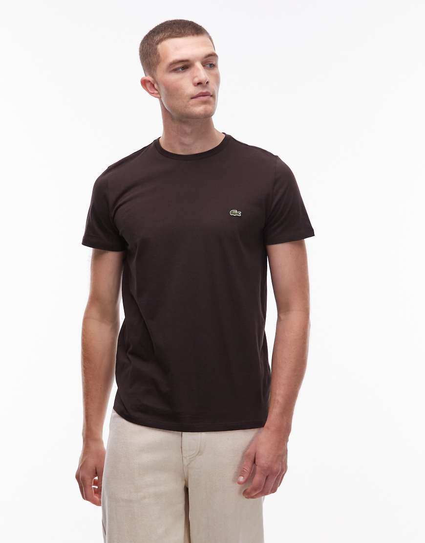 Lacoste - T-Shirt aus Pima-Baumwolle in Braun-Brown von Lacoste
