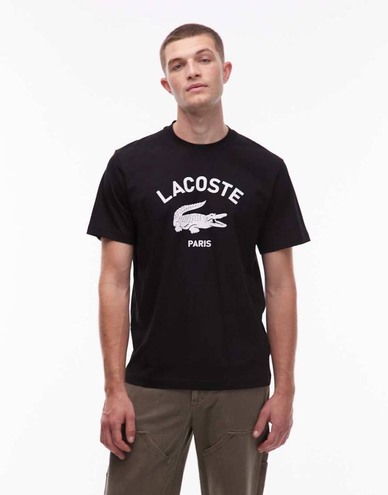 Lacoste - T-Shirt in Schwarz mit Krokodil-Logo von Lacoste
