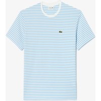 Lacoste T-Shirt mit Ringelstreifen und Krokodil-Aufnäher in L von Lacoste