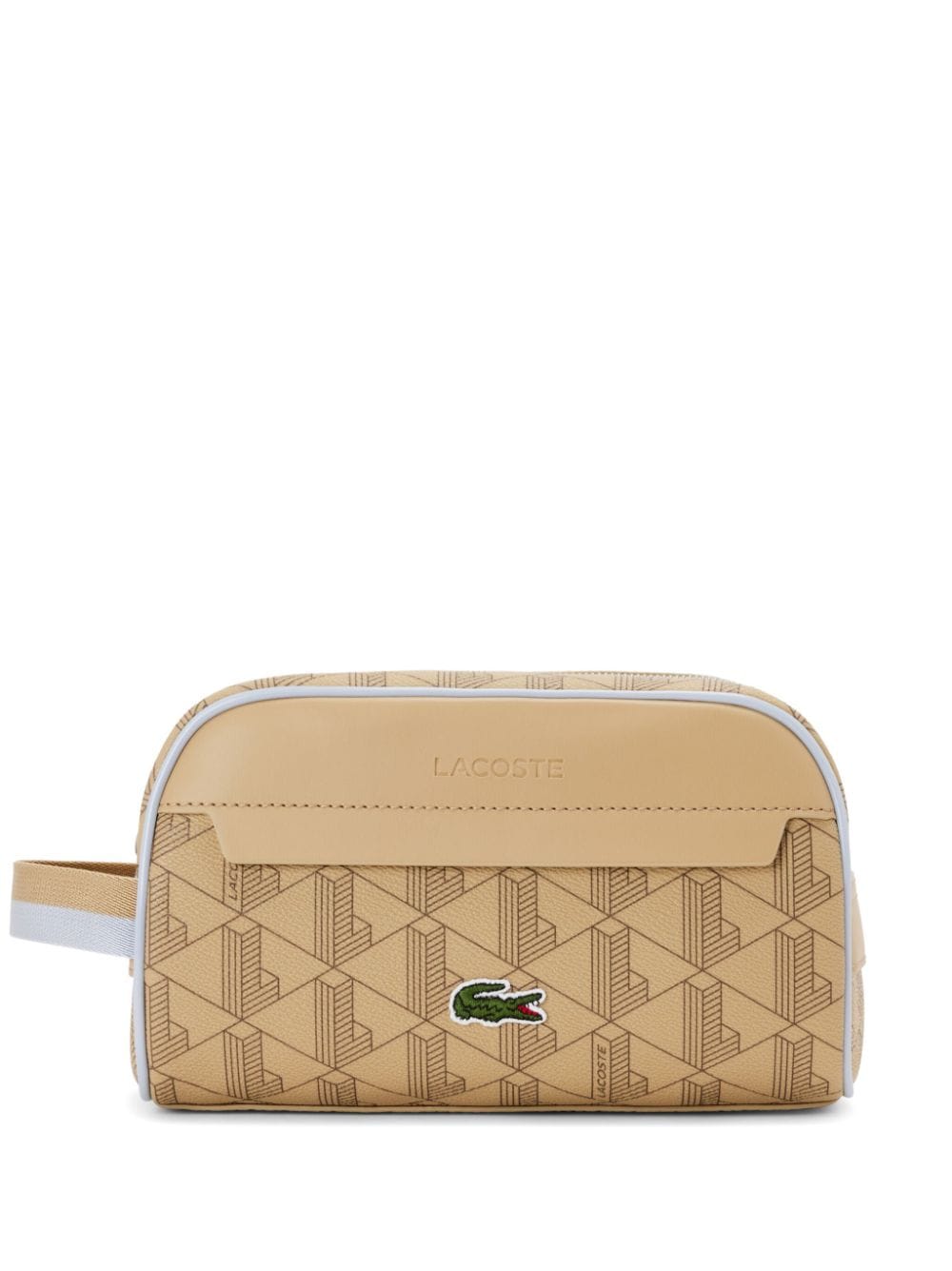 Lacoste The Blend Kulturbeutel mit Monogramm - Nude von Lacoste