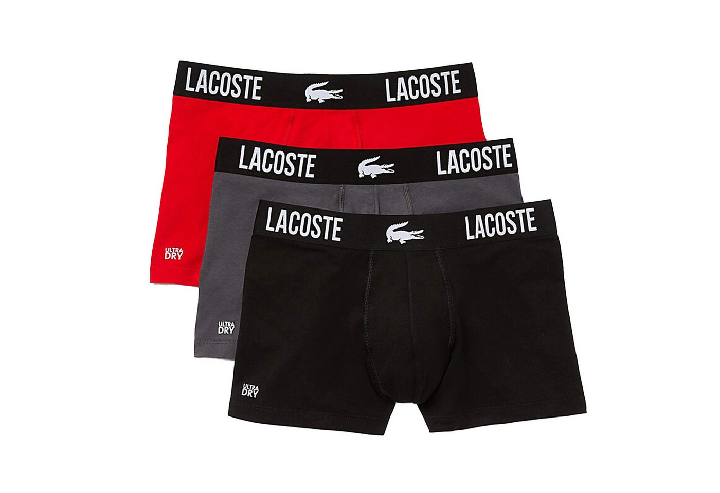 Lacoste Trunk Cotton Stretch Trunk 3er Pack Kroko Logobund Ultra Dry von Lacoste