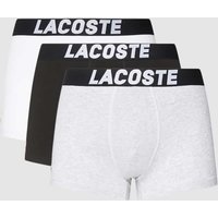 Lacoste Trunks mit elastischem Logo-Bund im 3er-Pack in Mittelgrau Melange, Größe S von Lacoste