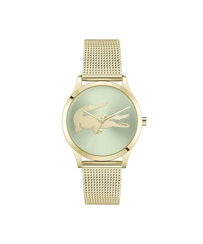 Lacoste Uhr mit DREI-Zeiger-Quarzwerk für Damen Kollektion CROCODELLE mit Goldfarben Edelstahl-Mesh-Gliederarmband - 2001417 Lacoste Uhr mit DREI-Zeiger-Quarzwerk für Damen Kollektion CROCODELLE mit Goldfarben Edelstahl-Mesh-Gliederarmband - 2001417 von Lacoste
