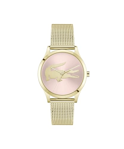Lacoste Uhr mit DREI-Zeiger-Quarzwerk für Damen Kollektion CROCODELLE mit Goldfarben Edelstahl-Mesh-Gliederarmband - 2001418 Lacoste Uhr mit DREI-Zeiger-Quarzwerk für Damen Kollektion CROCODELLE mit Goldfarben Edelstahl-Mesh-Gliederarmband - 2001418 von Lacoste
