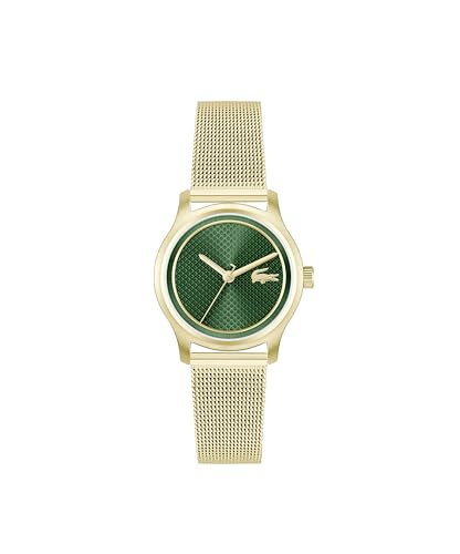 Lacoste Uhr mit DREI-Zeiger-Quarzwerk für Damen Kollektion Elyse mit Goldfarben Edelstahl-Mesh-Gliederarmband - 2001389 Lacoste Uhr mit DREI-Zeiger-Quarzwerk für Damen Kollektion Elyse mit Goldfarben Edelstahl-Mesh-Gliederarmband - 2001389 von Lacoste