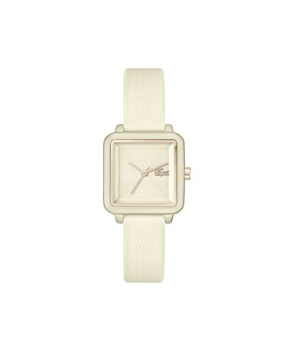 Lacoste Uhr mit DREI-Zeiger-Quarzwerk für Damen Kollektion LACOSTE.12.12 Flow mit Champagnerfarbenes Silikonarmband - 2001385 von Lacoste