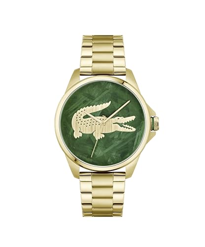 Lacoste Uhr mit DREI-Zeiger-Quarzwerk für Herren Kollektion LE Croc mit Goldfarben Edelstahlarmband - 2011394 von Lacoste