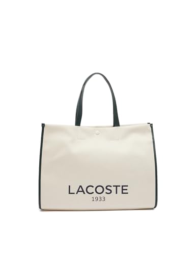 Lacoste Unisex - Erwachsene Henkeltasche L SHOPPING BAG, Handtasche,Griff-Tasche,WEISS/DUNKELGRÜN (F89),Einheitsgröße (One Size) von Lacoste