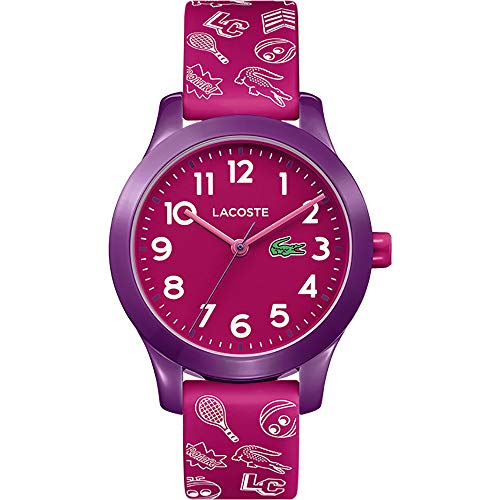 Lacoste Analog Quarzuhr für Kinder Kollektion LACOSTE.12.12 Kids mit Pinkes Silikonarmband - 2030012 von Lacoste