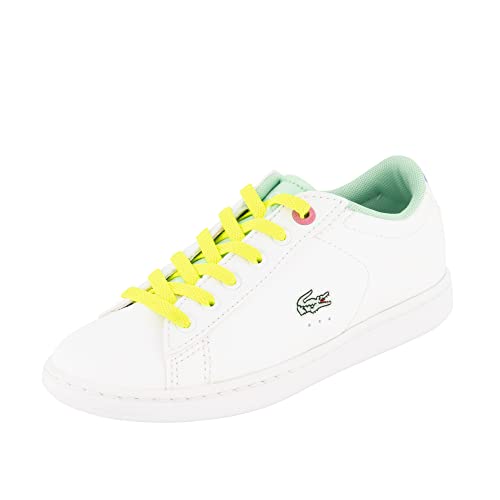 Lacoste Unisex - Kinder Low-Top Sneaker Carnaby EVO 123 2 SUC, Jungen,Mädchen Halbschuhe,Sportschuhe,Freizeitschuhe,Weiss/GRÜN (082),30 EU / 11.5 UK von Lacoste