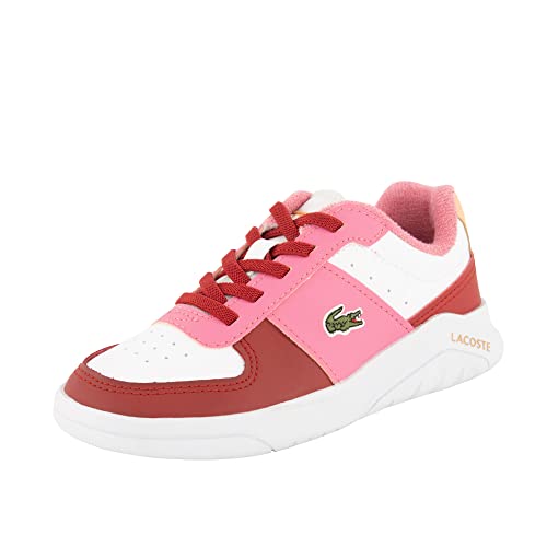 Lacoste Unisex - Kinder Low-Top Sneaker Game Advance 123 1 SUC, Jungen,Mädchen Halbschuhe,Freizeitschuhe,Turnschuhe,Weiss/PINK (B53),31 EU / 12.5 UK von Lacoste