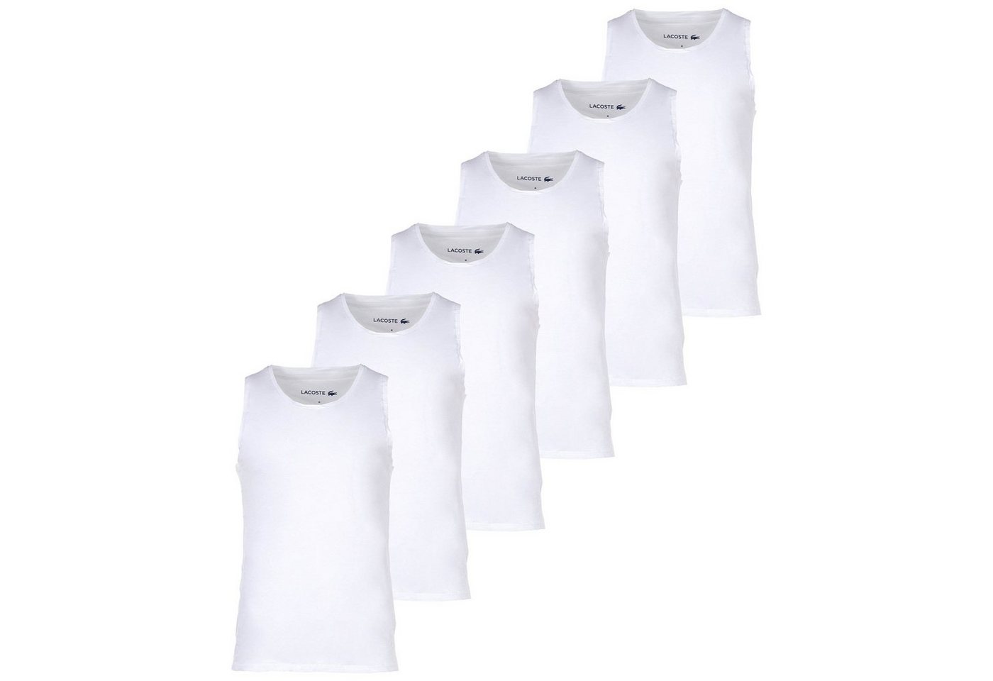 Lacoste Unterhemd Herren Unterhemden, 6er Pack - Tank Top, Rundhals von Lacoste
