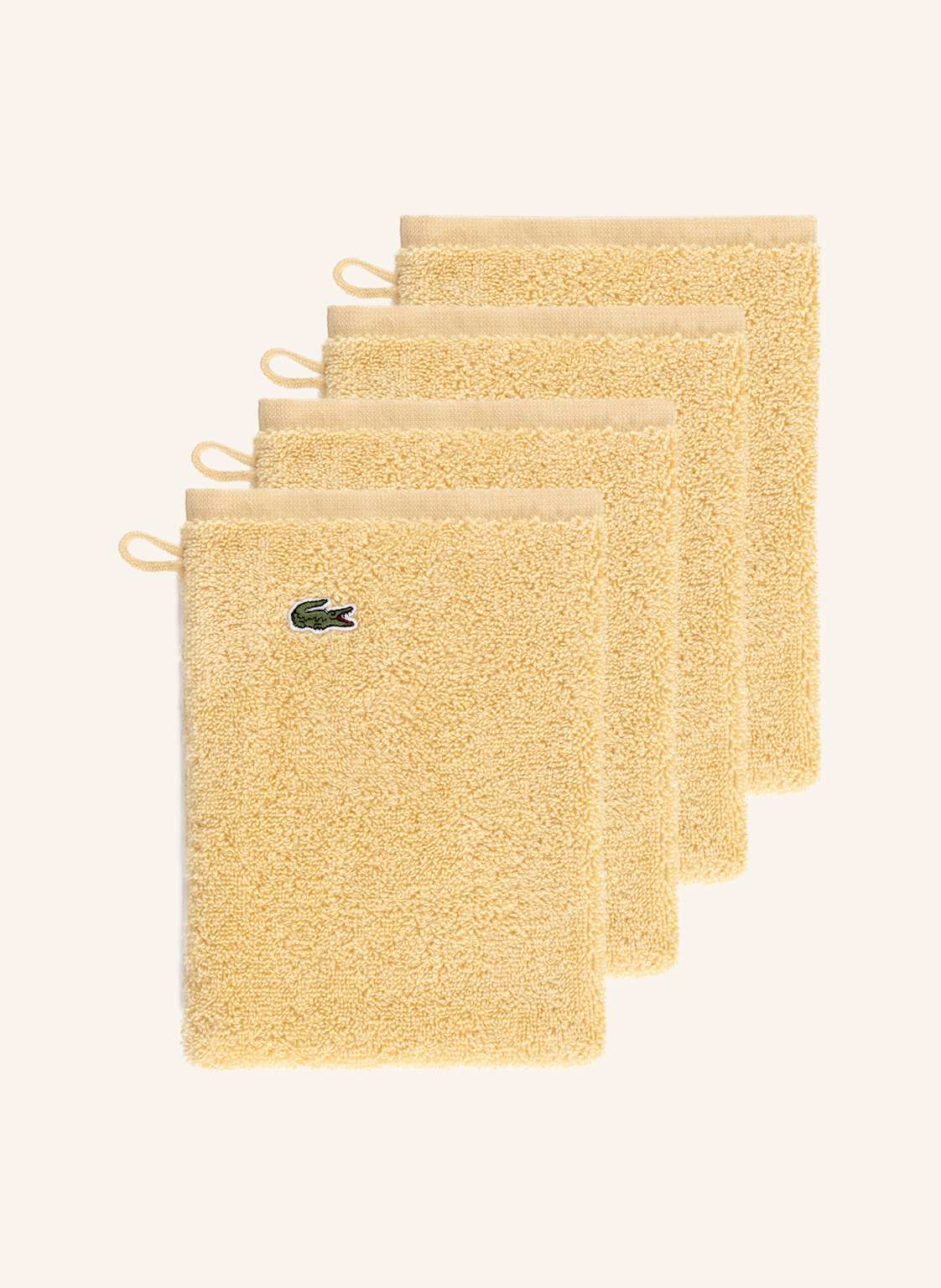 Lacoste Waschhandschuh 4er Set Llecroco beige von Lacoste