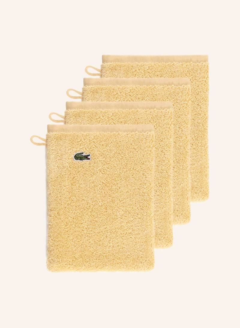 Lacoste Waschhandschuh 4er Set Llecroco beige von Lacoste