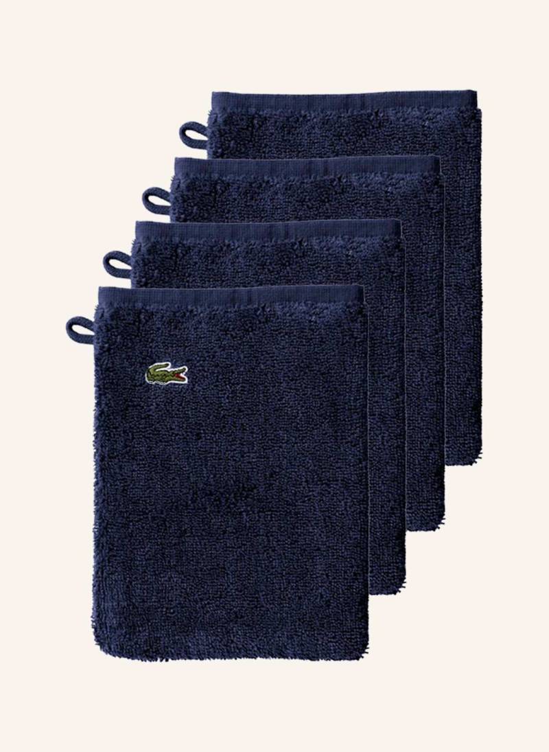 Lacoste Waschhandschuh 4er Set Llecroco blau von Lacoste