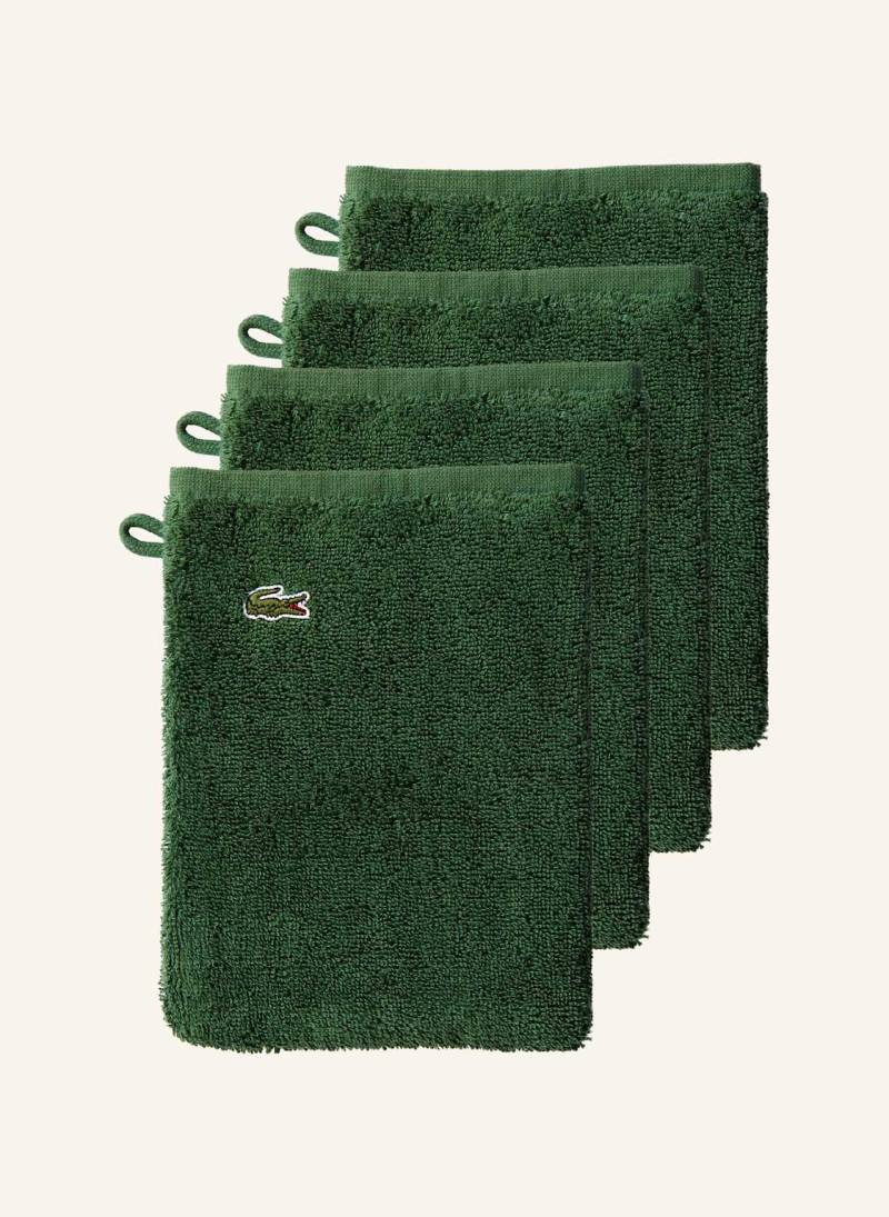 Lacoste Waschhandschuh 4er Set Llecroco gruen von Lacoste