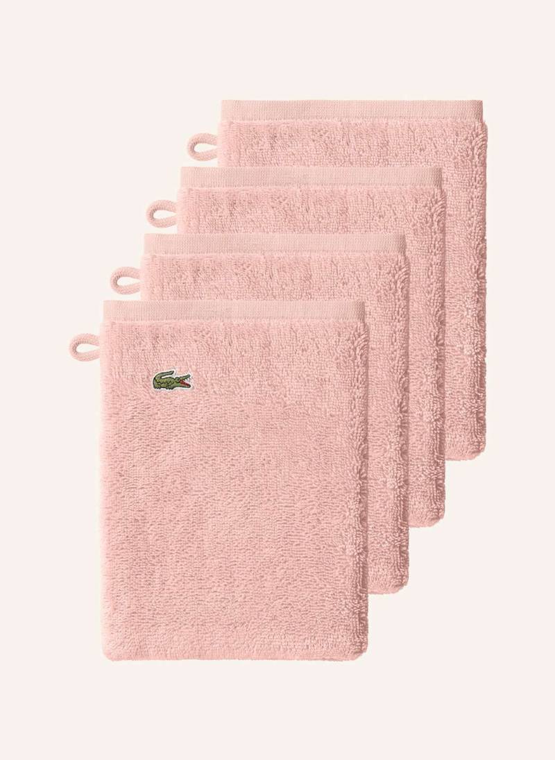 Lacoste Waschhandschuh 4er Set Llecroco rosa von Lacoste