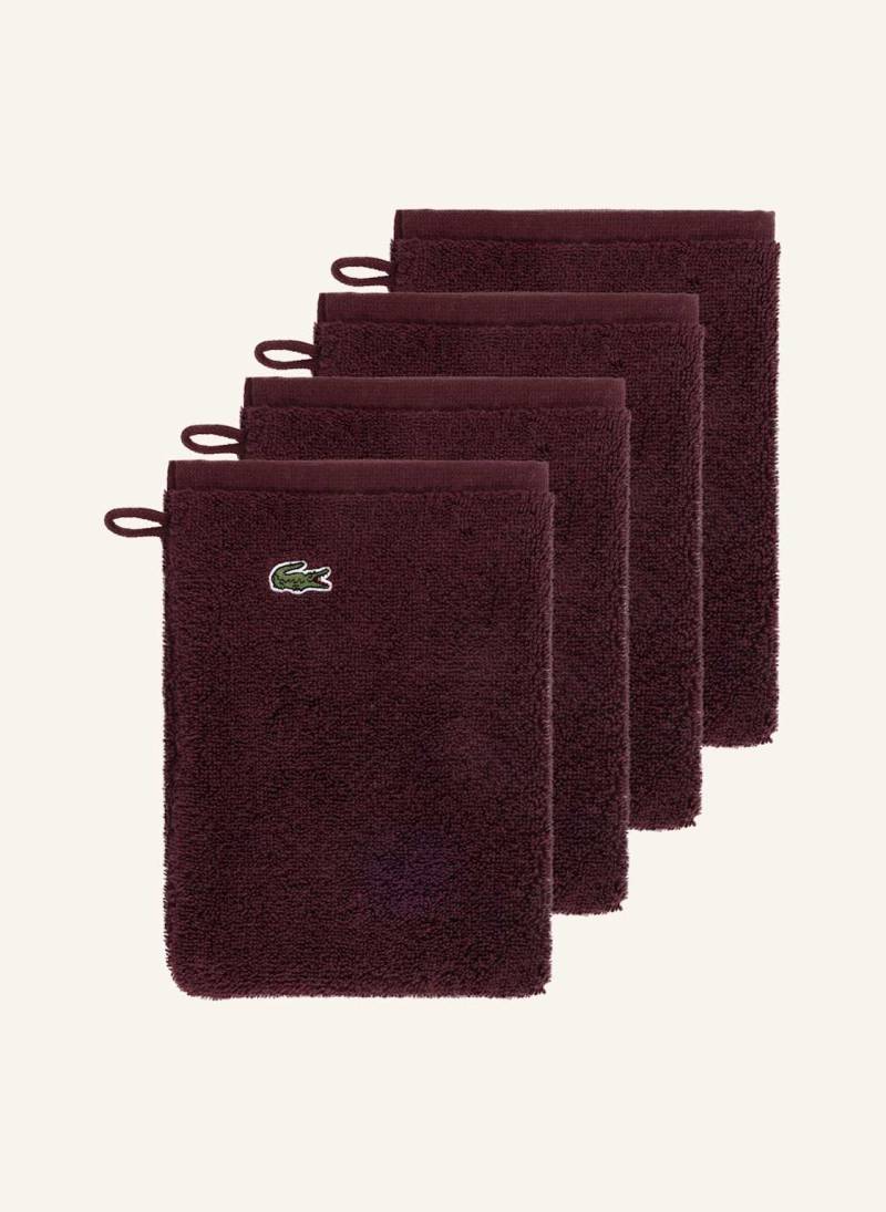 Lacoste Waschhandschuh 4er Set Llecroco rot von Lacoste