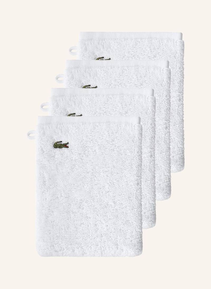 Lacoste Waschhandschuh 4er Set Llecroco weiss von Lacoste