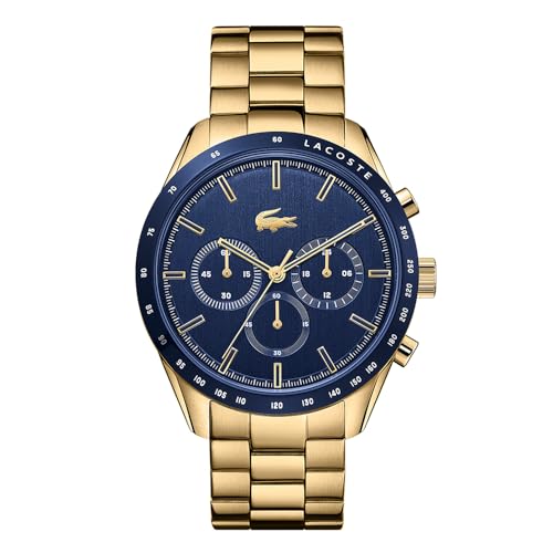 Lacoste Chronograph Quarz Uhr für Herren mit Gelbgoldfarbenes Edelstahlarmband - 2011096 von Lacoste