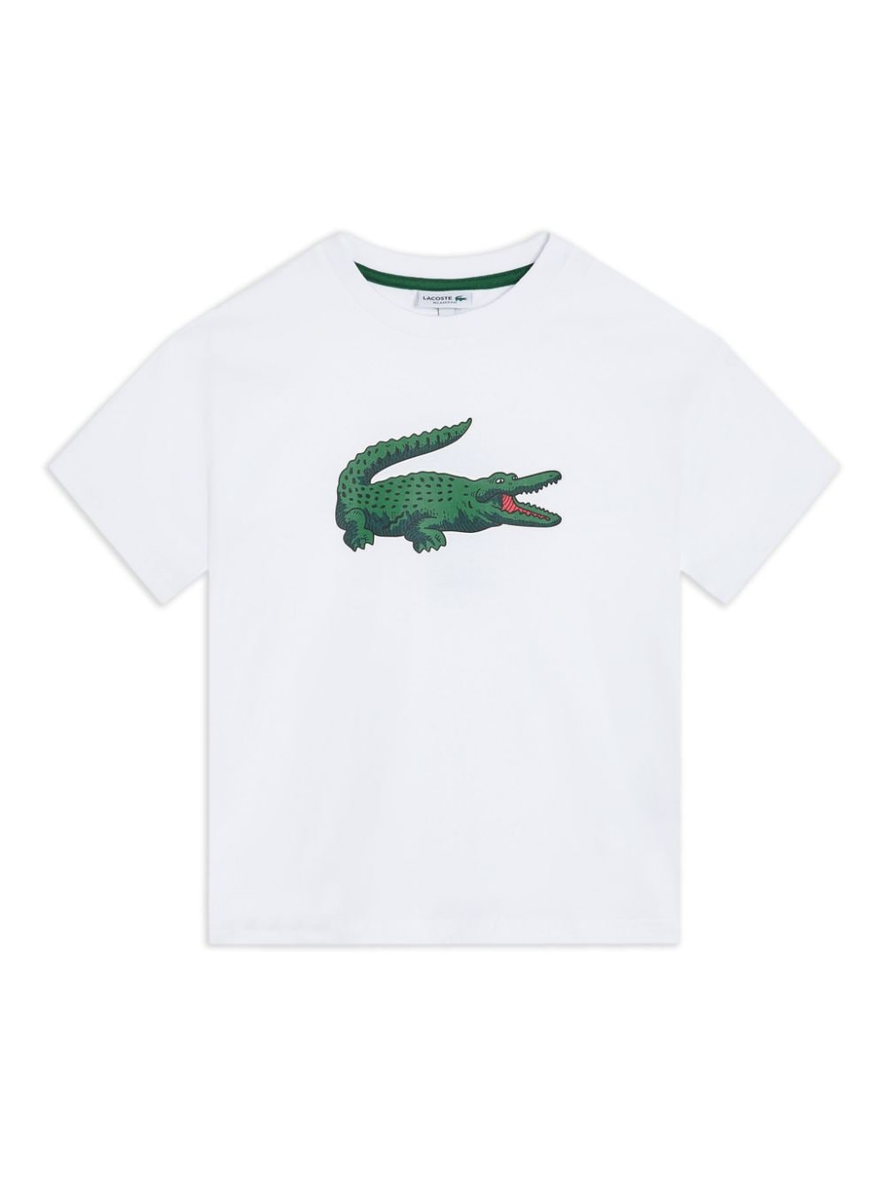 Lacoste T-Shirt mit Kroko-Logo-Print - Weiß von Lacoste