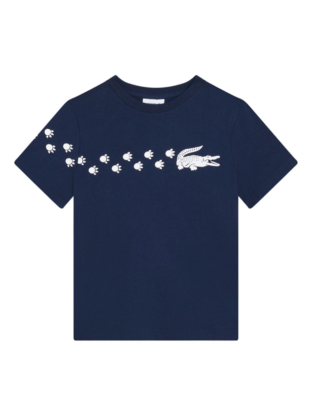 Lacoste Bio-Baumwoll-T-Shirt mit Kroko-Print - Blau von Lacoste