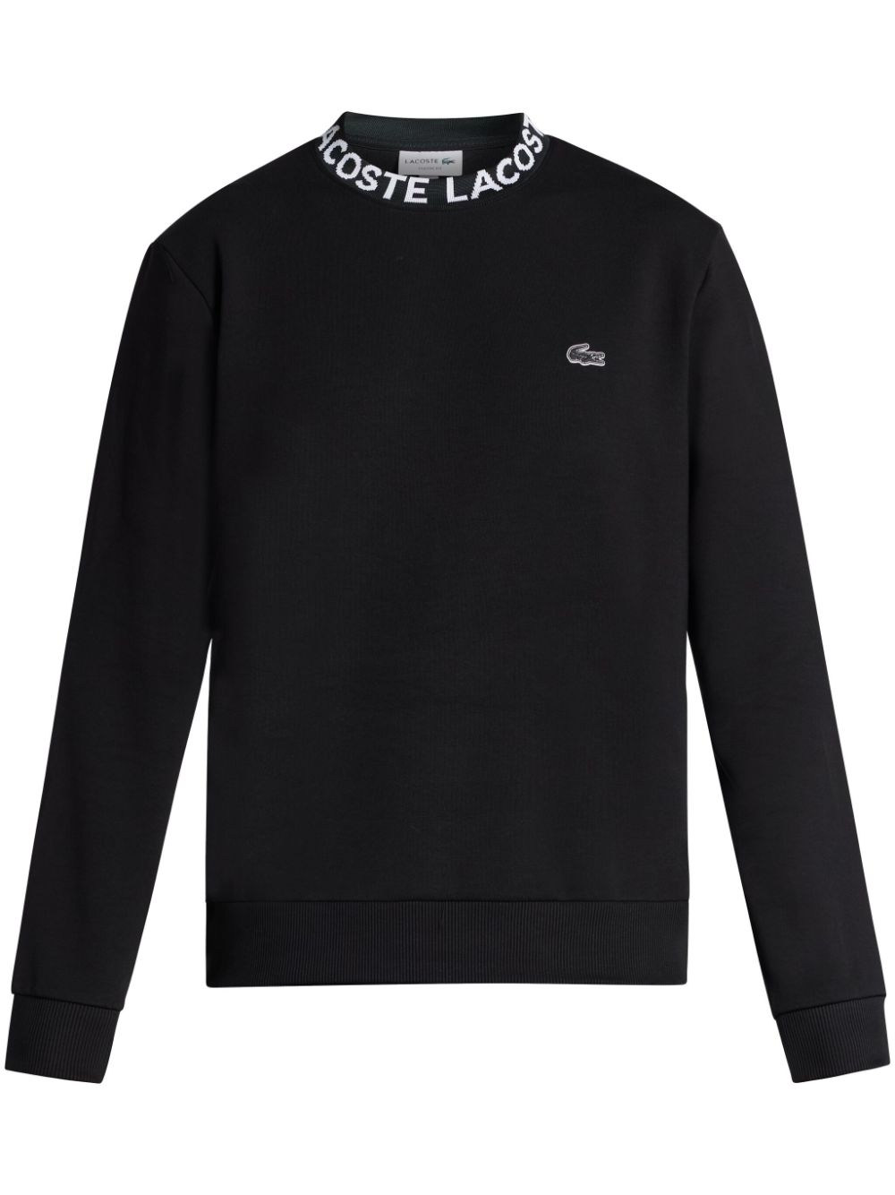 Lacoste Sweatshirt mit Kragen aus Logo-Jacquard - Schwarz von Lacoste