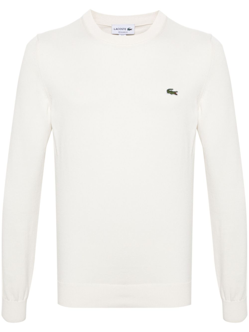 Lacoste logo-patch ribbed-knit jumper - Nude von Lacoste