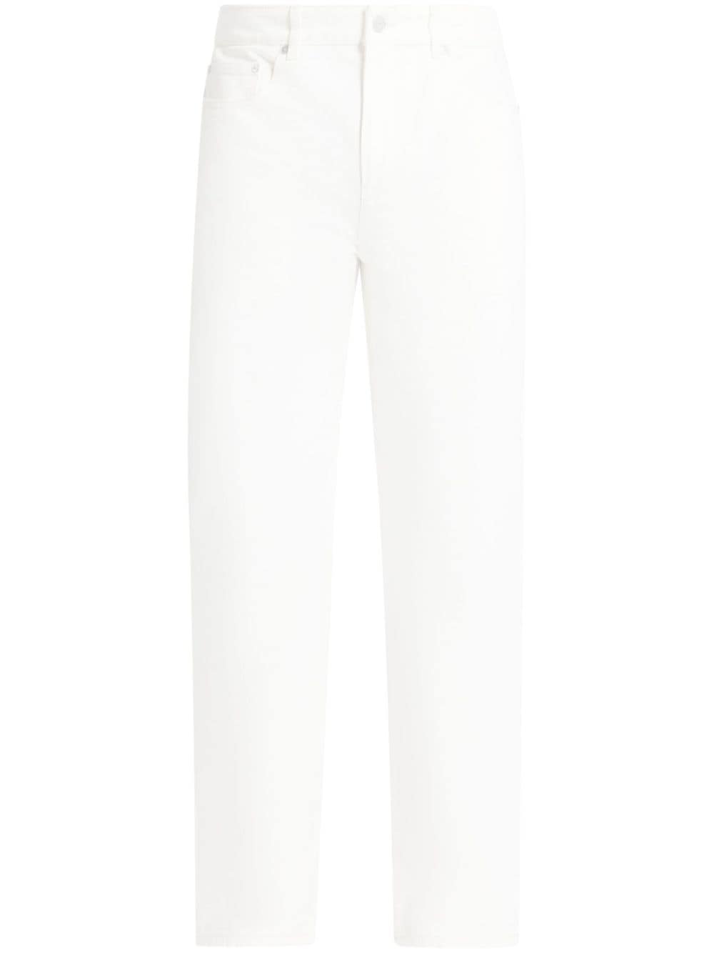 Lacoste Halbhohe Straight-Leg-Jeans - Weiß von Lacoste