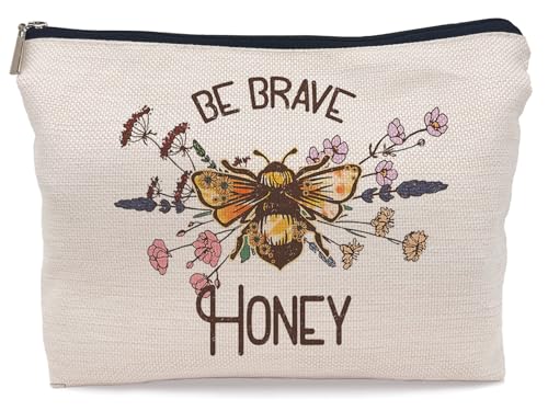 Lacosu Be Brave Honig-Make-up-Tasche, rustikale florale Hummel-Kosmetiktasche für Frauen und Mädchen, Bienenliebhaber, Geschenke, Make-up-Tasche Lacosu Be Brave Honig-Make-up-Tasche, rustikale florale Hummel-Kosmetiktasche für Frauen und Mädchen, Bienenliebhaber, Geschenke, Make-up-Tasche von Lacosu