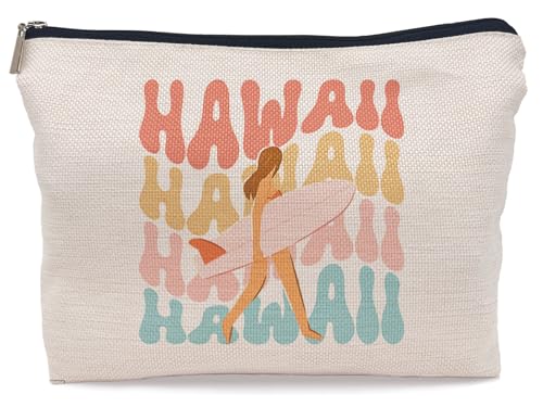 Lacosu Groovy Hawaii Surfer-Mädchen mit Surfbrett, Make-up-Tasche, Sommer, Strand, Urlaub, Kosmetiktasche, Surfer-Mädchen-Geschenk, Hawaii-Souvenirs und Geschenke, hawaiianisches Geschenk für Frauen Lacosu Groovy Hawaii Surfer-Mädchen mit Surfbrett, Make-up-Tasche, Sommer, Strand, Urlaub, Kosmetiktasche, Surfer-Mädchen-Geschenk, Hawaii-Souvenirs und Geschenke, hawaiianisches Geschenk für Frauen von Lacosu