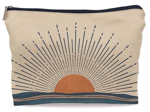 Lacosu Make-up-Tasche mit abstraktem Boho, Sonnenaufgang, Sonnenuntergang, Ozeanlandschaft, moderne Kunst, Kosmetiktasche für Damen und Mädchen, Boho-Reise-Make-up-Tasche, Geschenk für Boho-Liebhaber, Lacosu Make-up-Tasche mit abstraktem Boho, Sonnenaufgang, Sonnenuntergang, Ozeanlandschaft, moderne Kunst, Kosmetiktasche für Damen und Mädchen, Boho-Reise-Make-up-Tasche, Geschenk für Boho-Liebhaber, von Lacosu