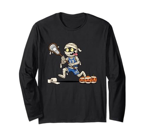 Lustiger Lacrosse Mummy Kürbis Halloween Kinder Herren Damen Langarmshirt Lustiger Lacrosse Mummy Kürbis Halloween Kinder Herren Damen Langarmshirt von Lacrosse Lovers Cute Halloween Outfits Boy Girl
