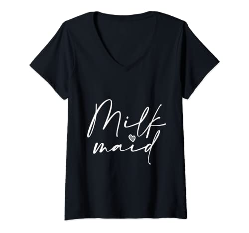 Damen New Mom | Milk Maid | Stillzeit | Süße Mama Stillen T-Shirt mit V-Ausschnitt Damen New Mom | Milk Maid | Stillzeit | Süße Mama Stillen T-Shirt mit V-Ausschnitt von Lactation Breastfeeding Tees & Breastfeeding Gifts