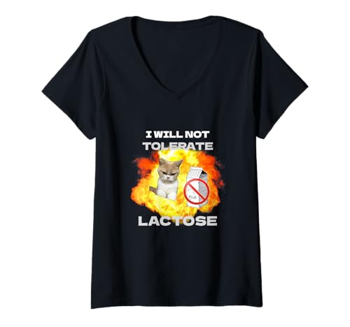Damen Ich werde Laktose Nicht vertragen//Lustig laktosefrei T-Shirt mit V-Ausschnitt Damen Ich werde Laktose Nicht vertragen//Lustig laktosefrei T-Shirt mit V-Ausschnitt von Lactose Intolerant