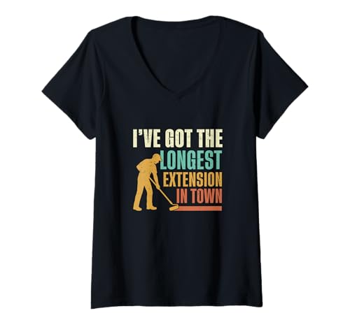 Damen Ich Habe die längste Erweiterung der Stadt, lustige Hausmaler T-Shirt mit V-Ausschnitt von Ladder And Paint Roller Legends