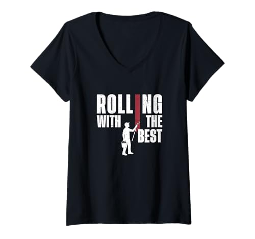 Damen Rolling with The Best House Painting EIN professioneller Maler T-Shirt mit V-Ausschnitt von Ladder And Paint Roller Legends
