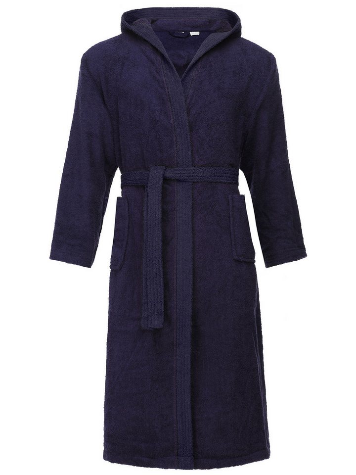 Ladeheid Bademantel Herren Frottee Bademantel aus 100% Baumwolle LA40-192, Langform, Baumwolle, Kapuze von Ladeheid