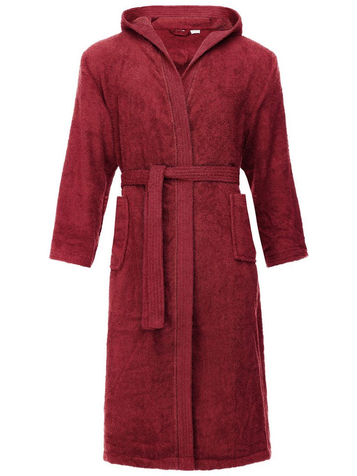 Ladeheid Bademantel Herren Frottee Bademantel aus 100% Baumwolle LA40-192, Langform, Baumwolle, Kapuze von Ladeheid