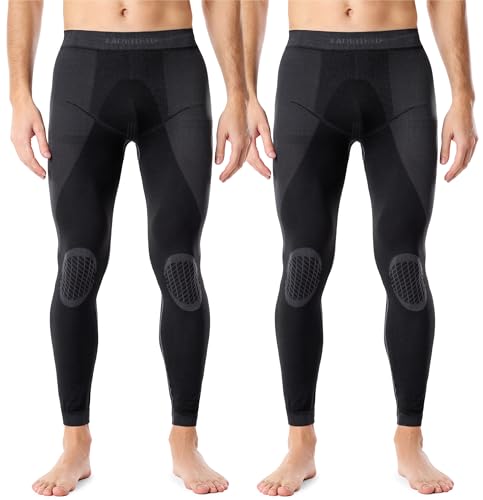 Ladeheid 2er Pack Lange Unterhosen Herren Thermounterwäsche Thermoaktiv Leggings Männer LAGI002 (2er Pack Graphite/Graphite, L) von Ladeheid