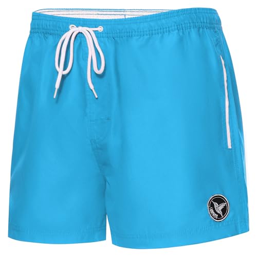 Ladeheid Badehose Herren Bequeme Badeshorts Kurz mit Seitentaschen und Schnürchen, Badeshorts Herren mit Netzfütterung, Perfekt für Sommer, Strand und Schwimmbad – LA40-199 (Hellblau, 3XL) von Ladeheid