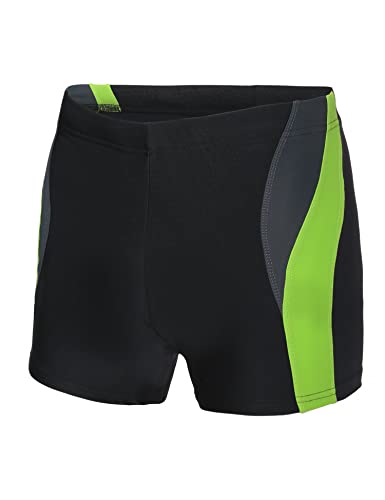 Ladeheid Badehose für Herren Schwimmhose kurz Männer Badehose Badepants eng Badeshorts LA40-255 (Schwarz/Graphite/Grün, 5XL) von Ladeheid