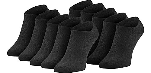 Ladeheid Damen Herren 10er Pack Sneaker Socken (10xSchwarz (Füßlinge Damen), 35/38) von Ladeheid